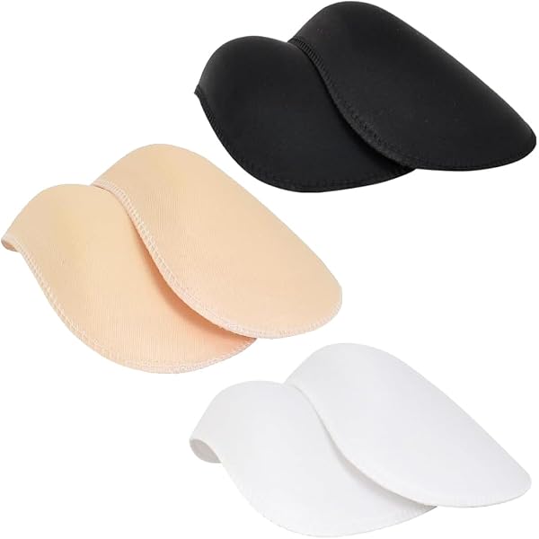 3 Pares De Almohadillas De Hombro Rectas Antideslizantes – 1,5 Cm De Grosor, Autoadhesivas, Sin Costuras, En Negro, Blanco Y Color Carne (para Trajes, Chaquetas, Camisas)