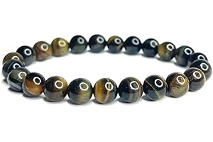 Vera Mentis Bracelet en Œil de Faucon – Pierres Naturelles 8MM – Protection, Intuition & Clarté d’Esprit – Bijou Énergétique Authentique – Bracelet Élégant pour Femme, Homme – Idée Cadeau Bien-Être