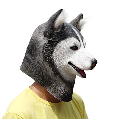 PartyCostume Deluxe Neuheit-Halloween-Kostüm-Party-Latex-Tierkopf-Schablone Masken Husky - 2