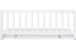 Geuther Bettschutzgitter Holz | Rausfallschutz Bett für Kinder | Bettgitter als Absturzsicherung Bett | Baby Rausfallschutz Elternbett, Rausfallschutz Kinderbett & Baby Bett in 90 cm Länge, Weiß
