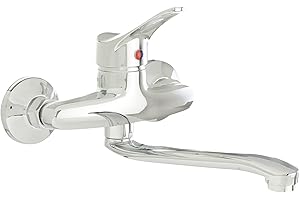 Ambrosiana SEI14070000 Robinet mitigeur de lavabo avec bec pivotant, chromé