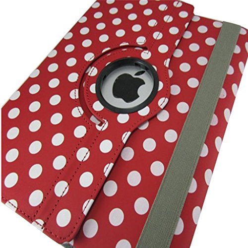 iPad 2/ iPad 3/ iPad 4 Hülle, Apple iPad 2/ iPad 3/ iPad 4 Hülle Lifetrut® Ultra-slim Flip Kunstleder Tasche Edles Cover Leder Case Ultra Dünn und super leicht Leder Hülle Schutz Hülle mit Standfunktion [Rot + Weiß Polka-Punkt] - 6