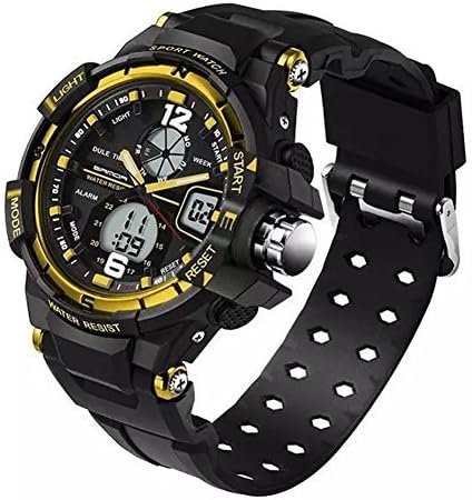 50 ATM High Quality Multifunction Junior's Students Quartz Outdoor Sports Digital Dual Time Waterproof Watches Gold Ages 11-20