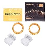 2 Stück 60er Micro LED Lichterkette Draht Batterie-betrieben Kupferdraht Lichterketten mit Timer Warmweiß Wasserdicht für Innen und Außen Weihnachtsbeleuchtung Deko Von Decornova - 8