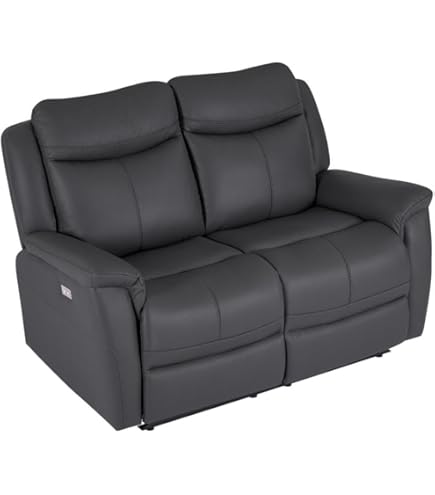 Canapé cuir têtières relevables Ben - Grand 2 places - Ardoise | Leroy