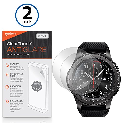 Samsung Gear S3 Frontier Displayschutzfolie, BoxWave® [ClearTouch AntiGlare (2er Pack)] Anti-Fingerprint Matt Folie Schutzfolie für Samsung Gear S3 Frontier, S3 Classic