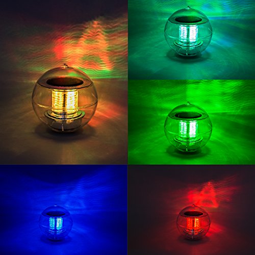 Linkax Solar Schwimmendes Licht Teichlicht Pool Licht Teichbeleuchtung mit Farbwechsel Wasserdichtes ABS-Kunststoff Garten Hängeball Licht (1 Stück) - 2
