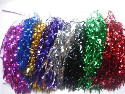 1 Pair Cheerleading pom poms-Metallic (Black)