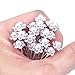 eBoot 20 Pack Pearl Flower Rhinestone Hair Pins Wedding Bridal Clips, White