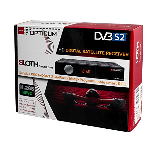SATELLITEN SAT RECEIVER ✨ HB DIGITAL SAT DVB-S2 SET: Opticum HD Classic Plus Receiver + HDMI Kabel mit Ethernet Funktion und vergoldeten Anschlüssen ( H.265 HEVC Full HD, HEVC/H.265, HDTV, HDMI, USB 2.0, RJ45 Lan, SCART, RCA, S/PDIF, Conax Karten Leser DVB-S DVBS DVB-S2 ) - 5