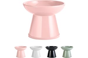 BATITIE Gamelle Chat Surélevée Bol Chat - Gamelle Surelevee pour Chat Ceramique avec Bande Antidérapante - Gamelles pour Chats Surelevees Anti Vomissement - Extra Large Ecuelle Nourriture pour Chat - 270 ML