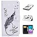 Produktbild LMAZWUFULM Hülle für Samsung Galaxy J3 DUOS 2016 / SM-J320F (5,0 Zoll) PU Leder Magnetverschluss Brieftasche Lederhülle Malerei 3D Dreidimensional Feder und Gänse Muster im Bookstyle mit Stent-Funktion und Karten Slot Schutzhülle Ledertasche Flip Cover für Samsung Galaxy J3 DUOS 2016