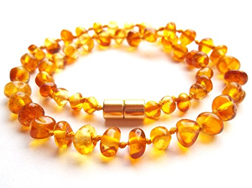 NATUR BERNSTEIN KETTE HALSKETTE ECHTE BALTISCHE BERNSTEIN (35cm) Amberta® - 2