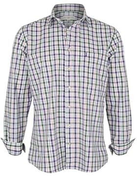 Almsach Herren Hemd Kariert Lila Tanne, Lila/Tanne,