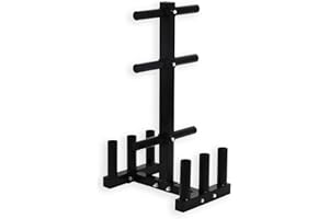 BodyRip Olympic or Standard Weight Rack for Weight Plate, Barbell Bar, Dumbbell Bar | Home Gym Storage, Durable Steel Holder, Organizer, Space-Saving, Exercise Equipment for Strength Training