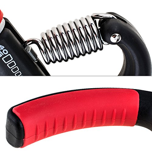 Anpro Handgreif-Trainer Hand-Trainingsgerät – der beste Griff-Verstärker für die Entwicklung der Hand- und Unterarmmuskulatur – einstellbarer Widerstandsbereich von 10 bis 40 kg perfekt für Handmuskeltrainer Fingertrainer Unterarmmuskulatur und Hand Rehabilitation Fitnesstraining (Rot und Schwarz) - 4