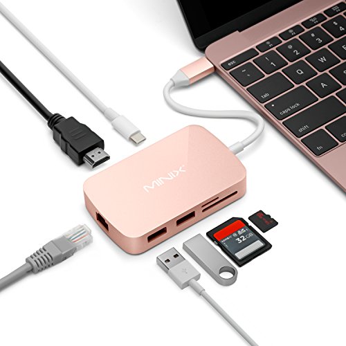 MINIX NEO C-X, USB-C Multiport Adapter mit HDMI – Rose Gold [10/100Mbps Ethernet] (Kompatibel mit Apple MacBook and MacBook Pro). Direkt von MINIX® Technology Limited.