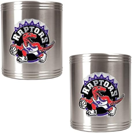 Great American NBA Toronto Raptors Two Piece Stainless Steel Can Holder Set - Primary Logo
