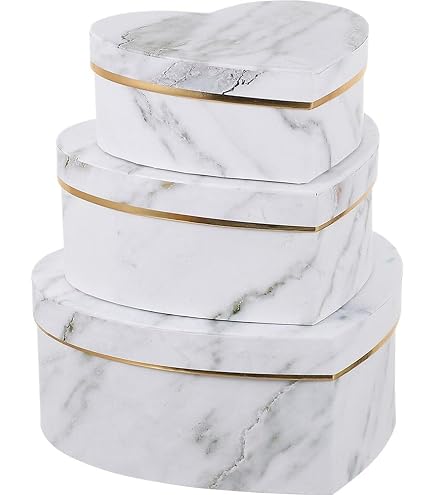 Boîte Cadeau Cœur à 2 Niveaux - 23x19,5x16,5 Cm, Blanche Avec Bord Doré, Fenêtre Transparente, Pour Fleurs Ou Présents