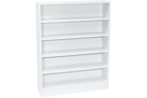 WerkaPro 9676 - Meuble de Rangement - 80 x 62 x 17 cm - Blanc - 5 Étagères - Livré en Kit