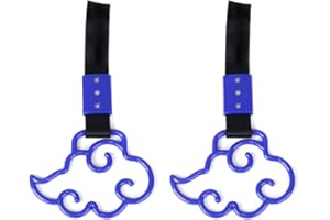 Wooauto Auto Handschlaufen Warnring Salto wolkenförmig Auto Heckstoßstangen Warnring Universal Bus Griff Handschlaufe Charm Tsurikawa Griff Auto Außen Innendekoration Griff Gurt,blau