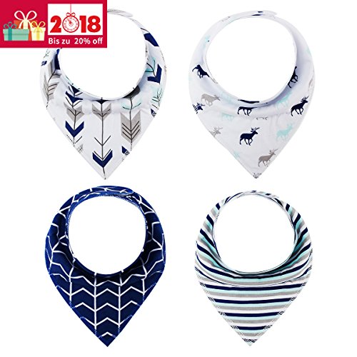 4er Baby Dreieckstuch Lätzchen Spucktuch Mit Druckknöpfen Multifunctional, von Future Founder