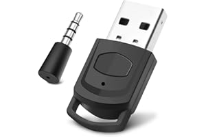 MENGTECH Adaptateur audio USB 5.0 Bluetooth pour PS5/PS4/PC, dongle Bluetooth, adaptateur USB Bluetooth PC avec mini micro, Plug & Play