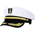CCHAMP Party Dress up captain hat adult for men women, sailor captain hat Skipper hat, yacht Captain cap, navy Captain fancy dress Costume Accessory, Marines Admiral Cap for Halloween Cosplay