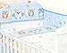 3 PCS NURSERY BABY BEDDING SET TO FIT COT & COT BED (to fit cot bed 140x70cm, Blue & White Owls)