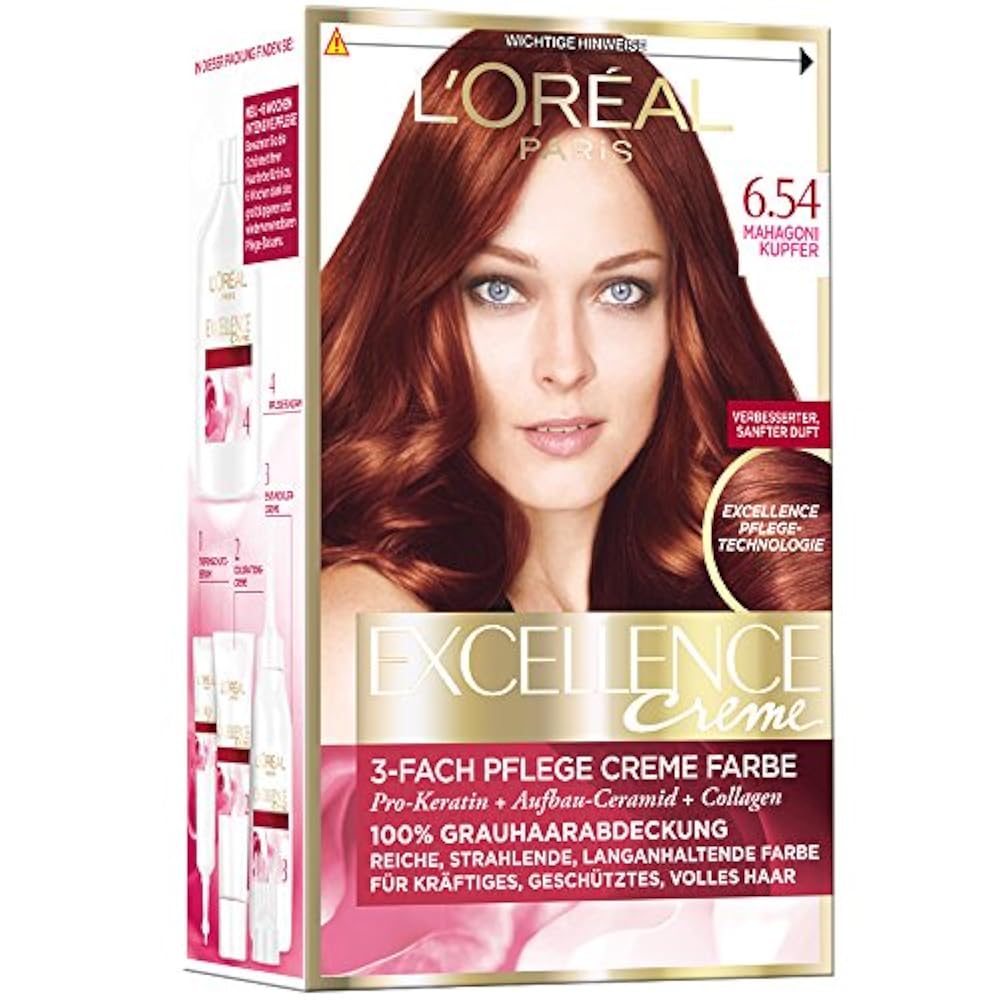 краска для волос лореаль экселанс 6. 41. лореаль экселанс 6. Excellence краска 6. 41 элегантный медный.
