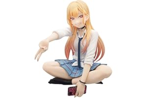 ANJINGUANG Anime My Dress Up Darling Figurka Kitagawa Marin Postać Manga Kitagawa Marin Statua 12 cm PVC mundurek szkolny styl siedzący model dekoracja biurka kolekcjonerska dla fanów