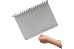 SUWOOY Persianas Enrollables con Ventosas,Estor Enrollable Opaco con Protección Solar para Ventanas,Cortinas Enrollables Parasol Retráctiles,Cortinas con Aislamiento Térmico,Grey-60×125cm(23.6 * 49.2in)