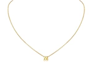 ChicSilver Initial A-Z Letter Choker Necklace for Women 925 Sterling Silver/Gold Plated Monogram Name Jewellery 16+2 Inch Extend Chain(with Gift Box)