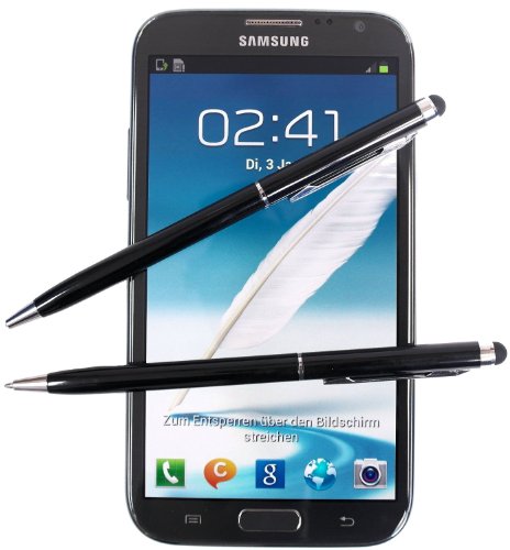 2 x SCHWARZ tomaxx Stylus Pen - Eingabestift mit Kugelschreiber für Apple iPhone 6S - Apple iPhone 6S Plus, Samsung Galaxy S5, Samsung Galaxy S5 Mini (SM-G800), IPHONE 5, iPhone 6, Samsung Galaxy Note 2 / Note 2 LTE, Allview X1 Xtreme Mini, doro PhoneEasy 632, Huawei Ascend Y550, Huawei Ascend G620s, Medion LIFE E4502, Alcatel One Touch Pop C3, Wiko Bloom, LG L50 Sporty, ACER Liquid Jade Plus