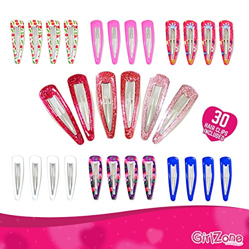 80 TEILIGES SET AN HAARSCHMUCK FÜR MÄDCHEN: Tolles Geschenk für Mädchen – Farbenfrohes Set an 30 Silikonbeschichteten Haarklammern & 50 Haarbändern. - 3