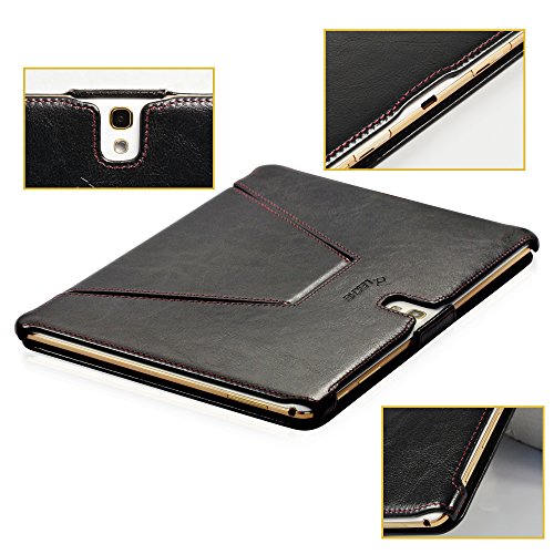 MANNA UltraSlim Samsung Galaxy Tab S 10.5 Hülle | Case aus Kunstleder, schwarz mit farblich abgesetzter Naht | aufstellbare Tasche mit EasyStand | Autosleep-Funktion | Schutzhülle für Samsung Tab S 10.5 SM-T805 - 4
