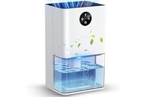 FINADE Deumidificatore Casa 1800 ML, Deumidificatore Portatile Muffa Silenzioso, Spegnimento Automatico, Sbrinamento Automatico,Timer 4/8H per Camera da Letto, Bagno, Ufficio, Luce LED Colorata