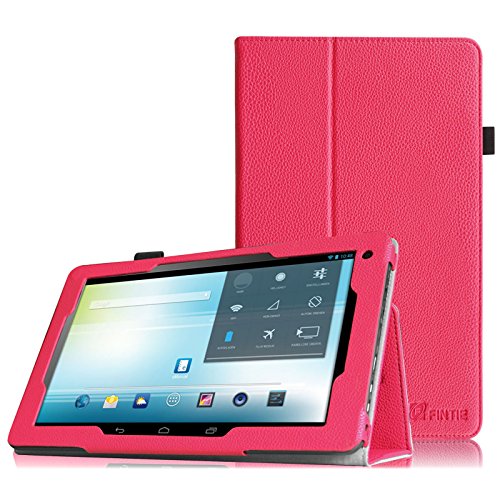 Fintie Odys Ieos Quad 10.1 Hülle Case - Slim Fit Folio Kunstleder Schutzhülle Cover Tasche mit Ständerfunktion für Odys Ieos Quad 25,7 cm 10,1 Zoll Tablet-PC (nicht geeignet für Odys Ieos Quad White Edition), Magenta