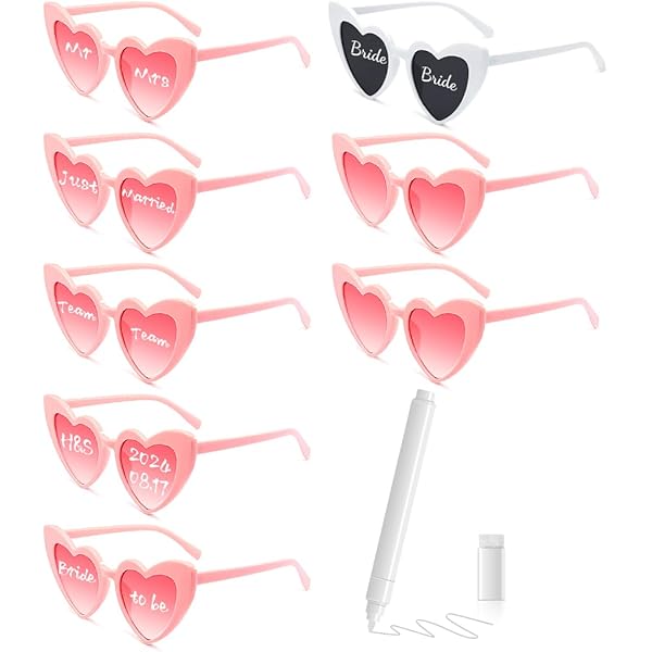 DPKOW 21pcs Lustige Hochzeit Partybrillen Foto Requisiten, Papier JGA Partybrillen für Brautdusche Hochzeit Gastgeschenke Accessoires, Just Married, Mr & Mrs, Team Braut Bräutigam, Küss Mich, Liebe