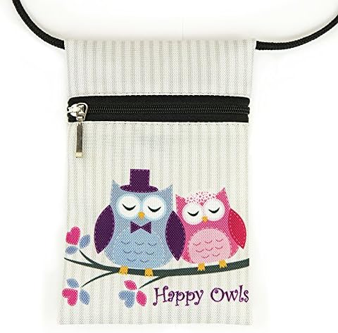 Owls HAPPY OWLS COLLECTION pouch with neck strap neck wallet with decorative zip SALE %