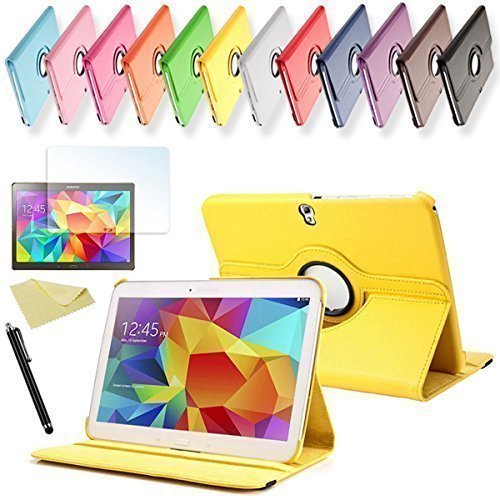 SVS 3in1 SET Tab S 10.5 360° Schutzhülle + Folie + Pen Samsung Galaxy Tab S SM-T800 / T801 / T805 Tasche Etui (Gelb)