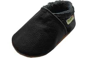 SAYOYO Weichersohlen Babyhausschuhe Lauflernschuhe das Kind Jungen & Mädchen Krabbelschuhe, 17/18 (0-6) S Monate, Grau