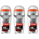 L'Or&eacute;al Paris 3-Piece Men Expert Invinvible Anti Perspirant Roll On (3 x 50 ml)