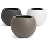 ZEVLİ ZEVLİ K&uuml;re Saksı &Ouml;zel İ&ccedil; Hazneli Drenajlı &Ccedil;i&ccedil;ek Saksısı (3 Adet, 7Litre, 25cm, Antrasit, Taupe, Beyaz)