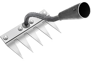 SUNSIOU Râteau de Désherbage Multifonction en Métal, Râteau De Jardin 5 Dents, Râteau De Jardin Portable pour Désherber, Outillage De Jardin pour Désherber/Ameublir/Semence (sans Manche) 5 Dents