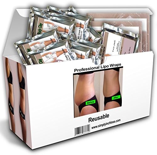Inch-loss body wrap clay new improved works for inch loss slimming firming formula 8 lipo applications 2 reusable body wraps 2 thermal sauna wraps.Special deal new product
