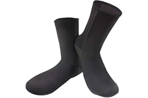 AIDIER Chaussettes de Plongée Chaussettes D'eau en Néoprène 3 mm Chaussettes de Combinaison de Plage Chaussons de Plage Antidérapants pour Les Sports Nautiques et L'exercice