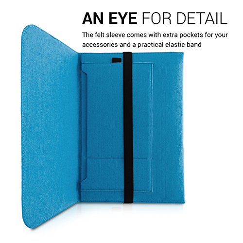 kwmobile Laptoptasche Filz Sleeve für 17″ 17,3″ Laptop / Notebook / Ultrabook – Notebook Tasche Schutzhülle Laptop Case Hülle in Blau mit Innentaschen Innenmaße: ca. 45,5 x 34,5 cm - 4