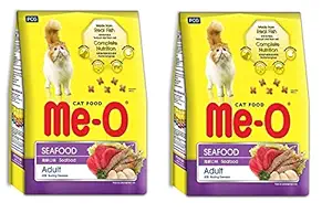 Me-O Dry Adult Cat Food Seafood Flavor, 3kg - Pack of 2