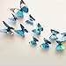 12 Pieces 3D Butterfly Stickrs Fashion Design DIY Wall Decoration House Decoration Babyroom Decoration-BLUE